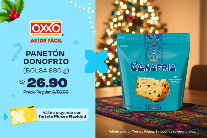 PANETÓN DONOFRIO BOLSA 880G A S/.26.90.  PRECIO REGULAR:S/.30.90. VÁLIDO SOLO EN TIENDA FÍSICAS